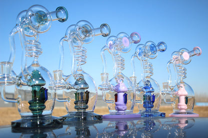 11" Desert Robot | Glass Spiral Mushroom Recycler-style w/ Circ Percolator