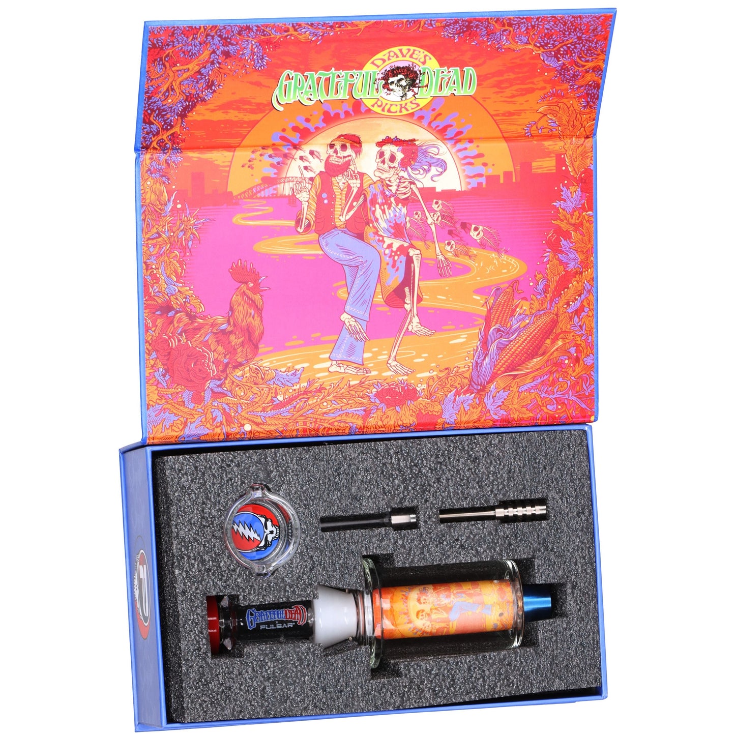 Grateful Dead x Pulsar Inside Print Vapor Vessel & SYF Dab Dish - 9.25" / Sunset Dance