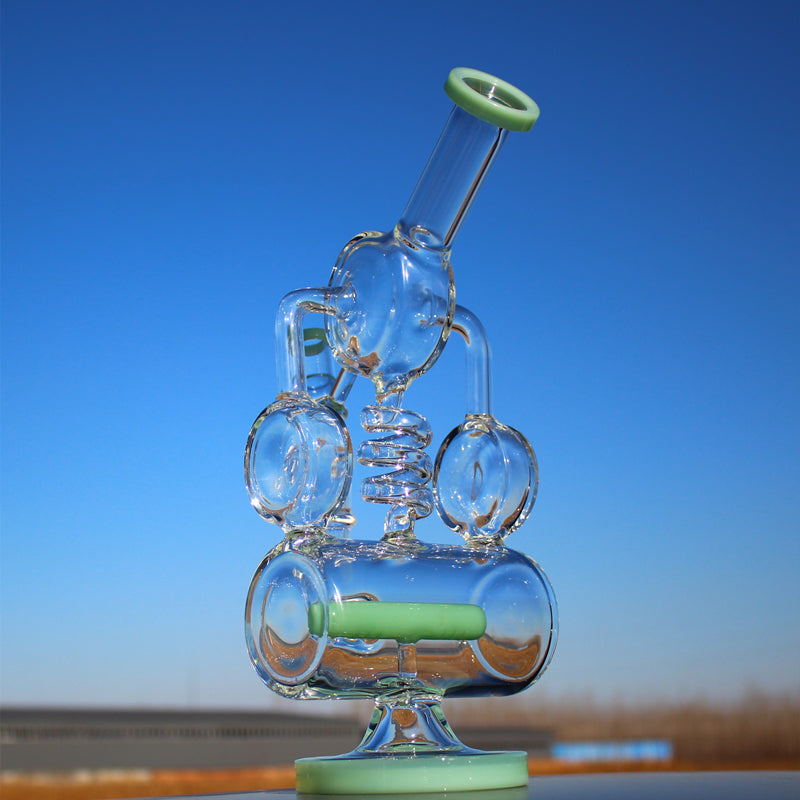 12.5" Desert Robot | Glass Recycler-style w/ Inline Percolator & Spring Body