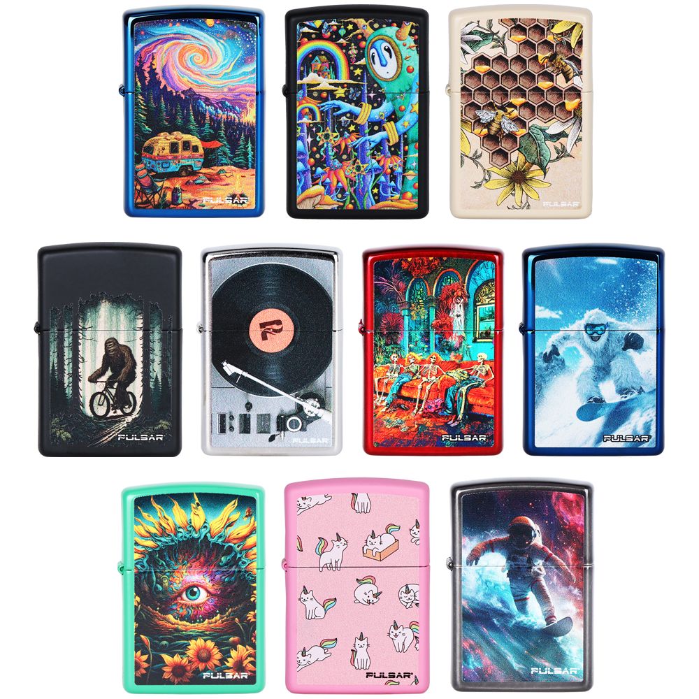 10ct Pulsar Design Series 3 Zippos | Display