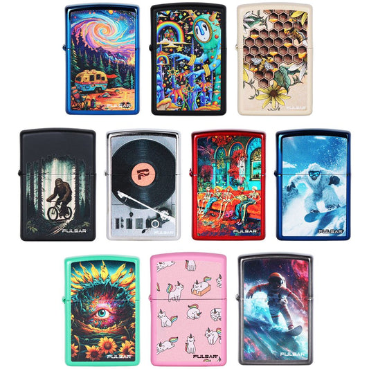 10ct Pulsar Design Series 3 Zippos | Display