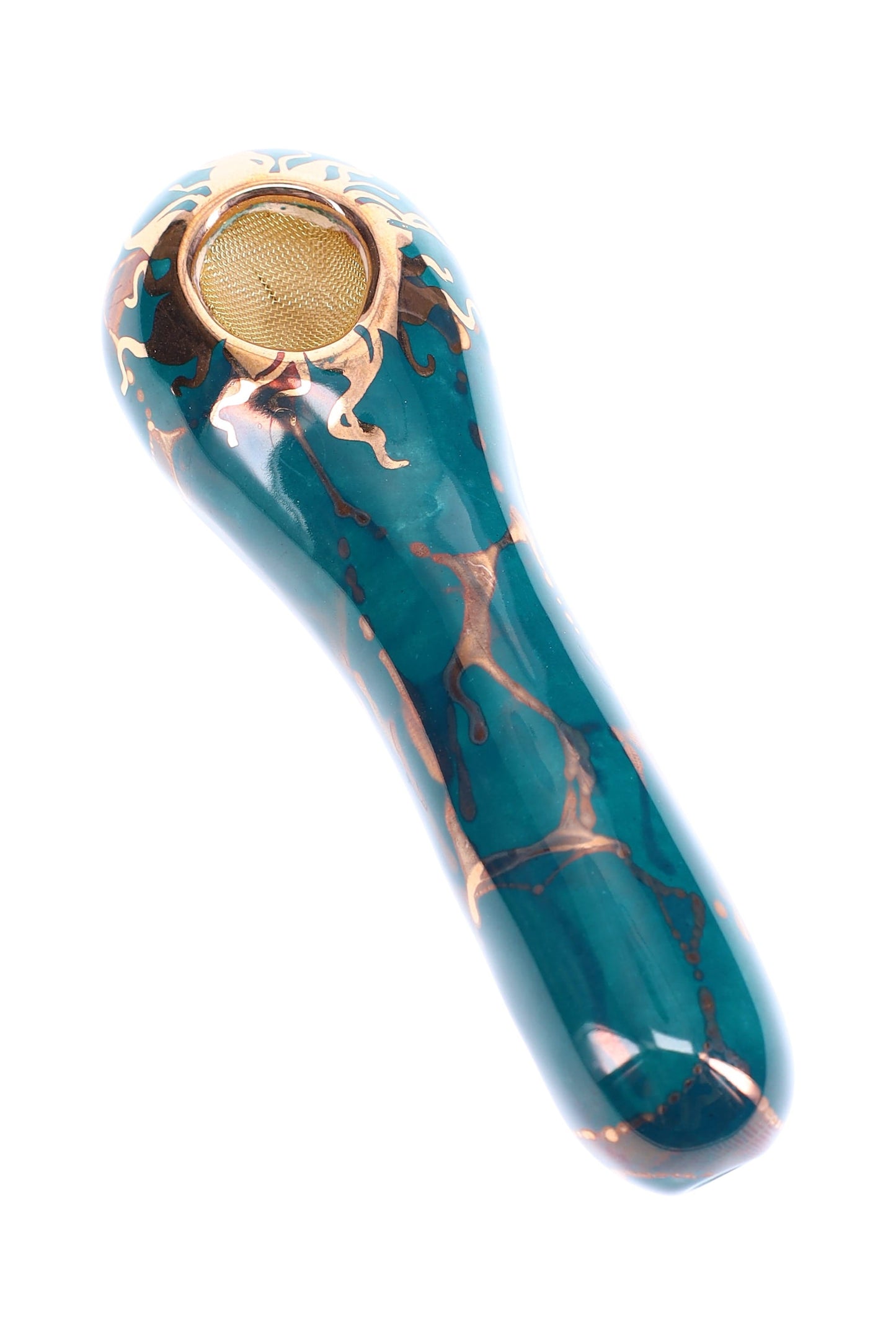 Ancient Creations Ceramics 4″ Ceramic Spoon Hand Pipe – Brass Screen – US-Made