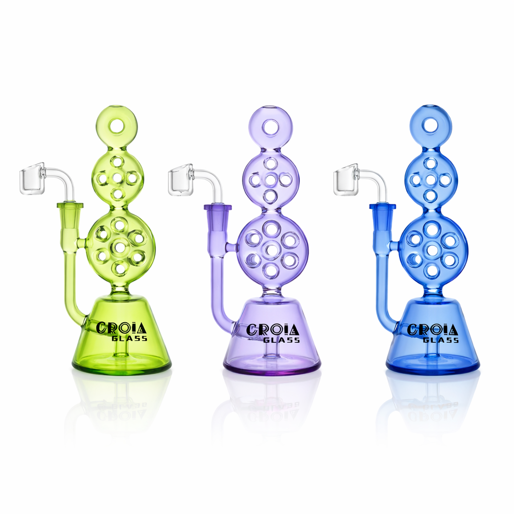 8" Triple Stack Swiss Perc Recycler D@b R°g | Croia Glass
