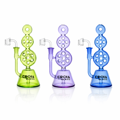 8" Triple Stack Swiss Perc Recycler D@b R°g | Croia Glass