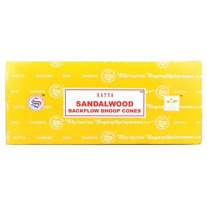 Satya Backflow Cones | Various Scents | 6pc Display