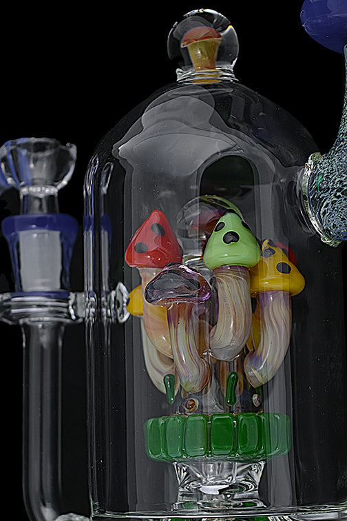 Stunning & Detailed Mushroom Glass Water Pipe - Handmade