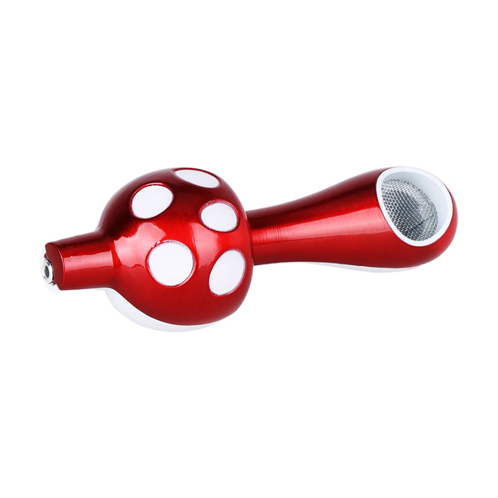 12ct Spotted Mushroom 3.75" Metal Hand Pipes | Display