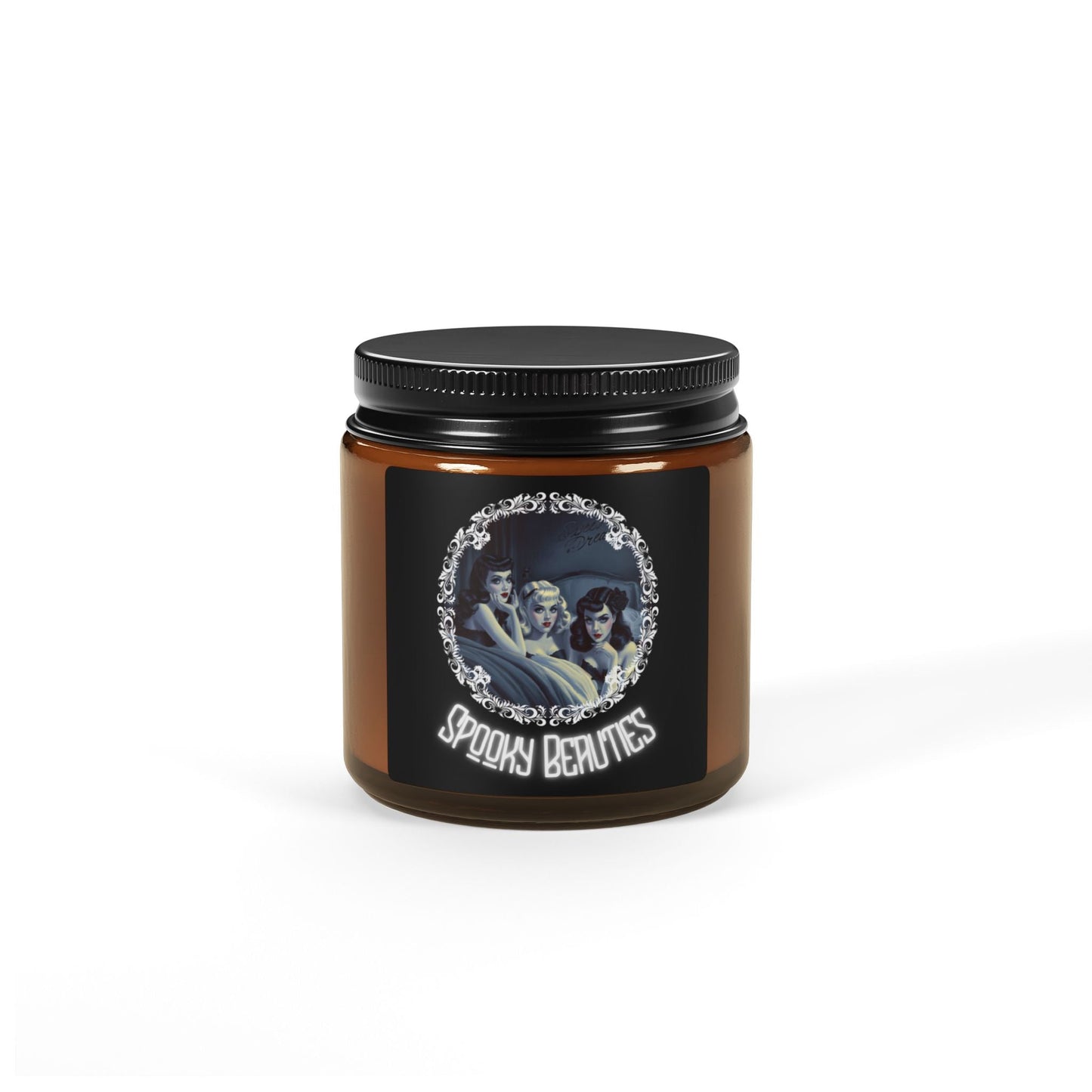 Sleepy Spooky Beauties | White Sage & Lavender Soy Candle (4oz & 9oz, Amber)