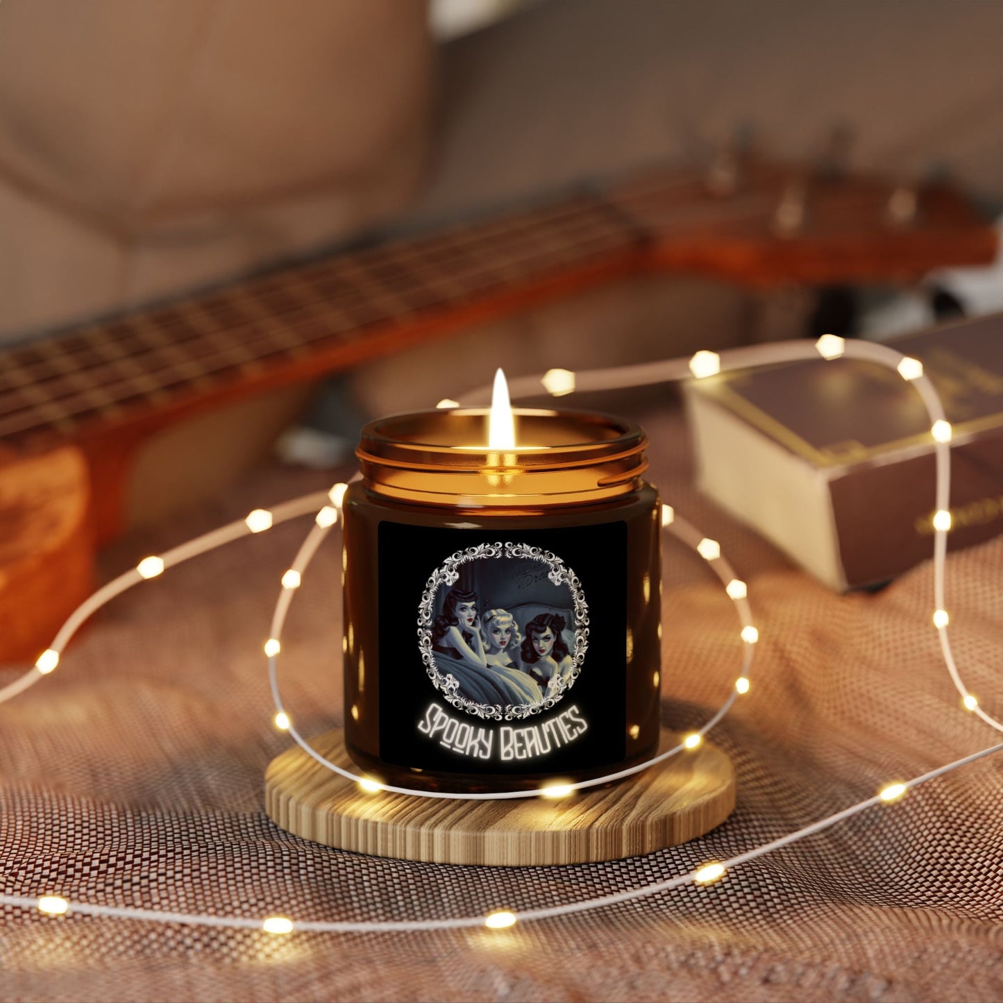 Sleepy Spooky Beauties | White Sage & Lavender Soy Candle (4oz & 9oz, Amber)