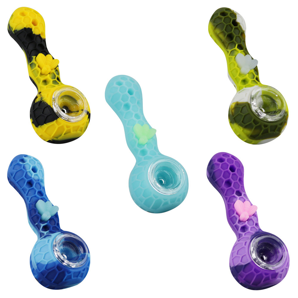 Silicone Bee Spoon Pipe / Colors Vary