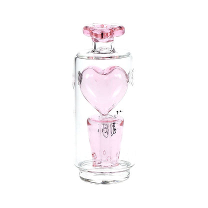 Pulsar Love Machine Puffco Peak/Pro Glass Bubbler Attachment - 4.75" - Pink Heart