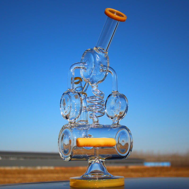 12.5" Desert Robot | Glass Recycler-style w/ Inline Percolator & Spring Body