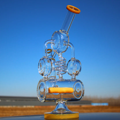 12.5" Desert Robot | Glass Recycler-style w/ Inline Percolator & Spring Body