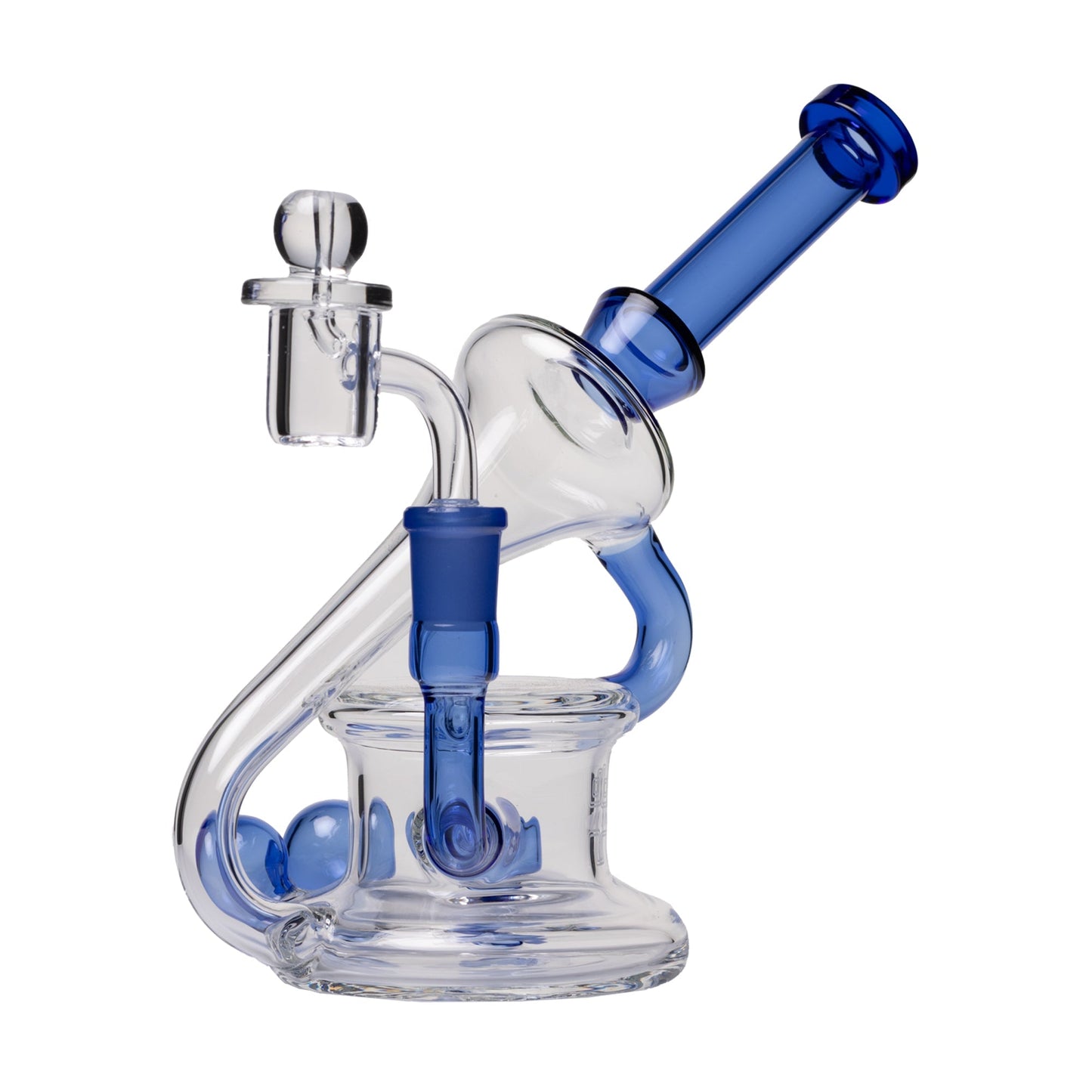 Human Grade 7.5" Recycler 45 (Triple Marble) Glass Rig