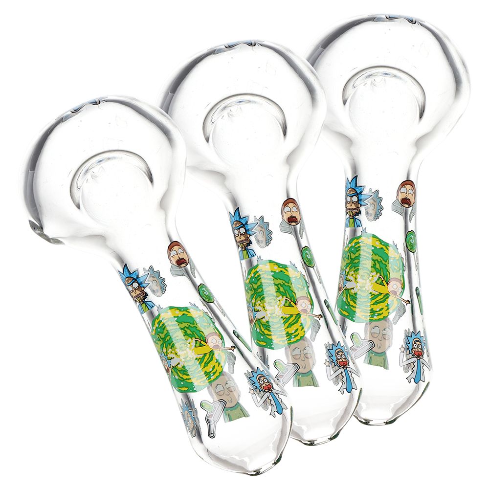 Rich and Shorty Glass Spoon Pipe - 4.5" 3ct