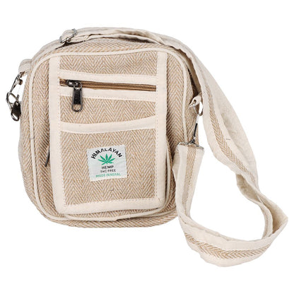 Himalayan Hemp Neutral Shoulder Bag - 8" x 7.5"