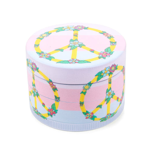 COLORFUL PSYCHEDELIC PEACE SYMBOL 4-PIECE GRINDER
