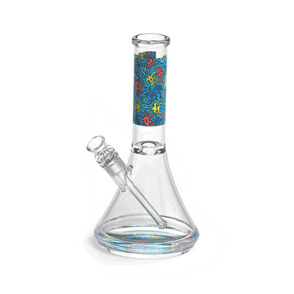 K. Haring Glass Beaker Water Pipe