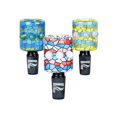 Pulsar Inside Print Mosaic Bead Grip Herb Slide - 14mm M/ 9ct