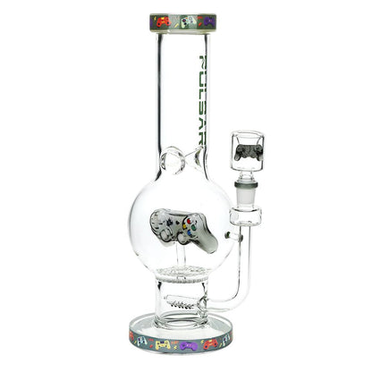 Pulsar Game Time Bubble Base Glass Water Pipe - 12.5" / 14mm F