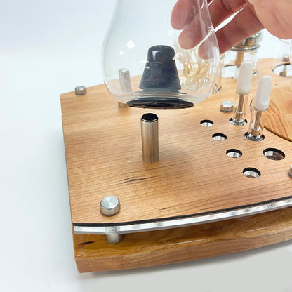 The Zenco Drinking Glass Vaporizer Organizing Tray For Duo or Flow and Cleaning Station with ISO Pump and Swab