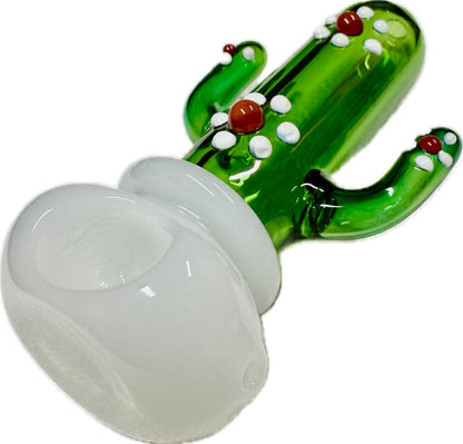 Ripkitty 4.5" Borosilicate Glass Cactus Spoon Pipe | Dry Herb Hand Pipe