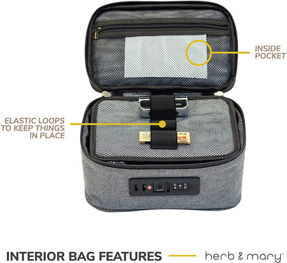 Herb & Mary | Smell Proof Accessories Storage Stash Case w/Integrated Combo Lock (Medium)