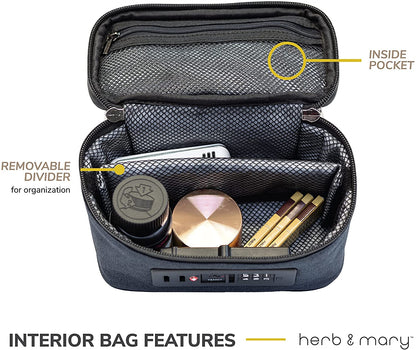 Herb & Mary | Smell Proof Accessories Storage Stash Case w/Integrated Combo Lock (Small)