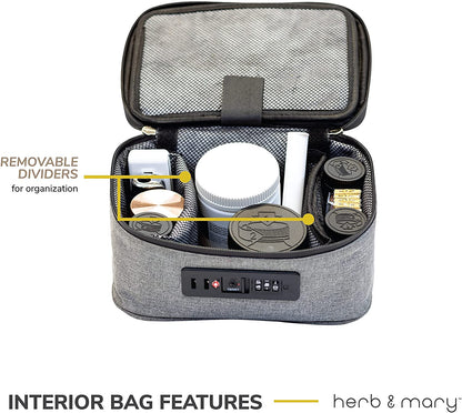 Herb & Mary | Smell Proof Accessories Storage Stash Case w/Integrated Combo Lock (Medium)