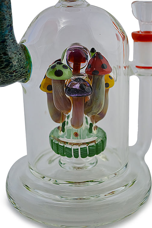 Stunning & Detailed Mushroom Glass Water Pipe - Handmade