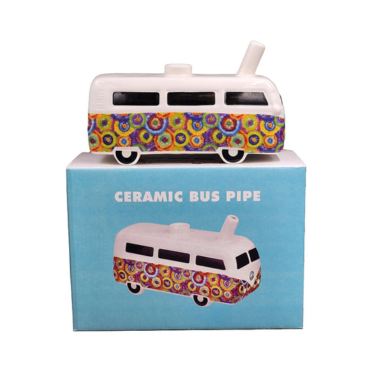 RETRO VINTAGE BUS PIPE - COLORFUL FLOWER BURST DESIGN