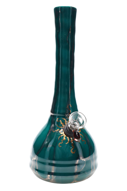 Ancient Creations 9″ Gold Sunburst Ceramic Beaker Bong