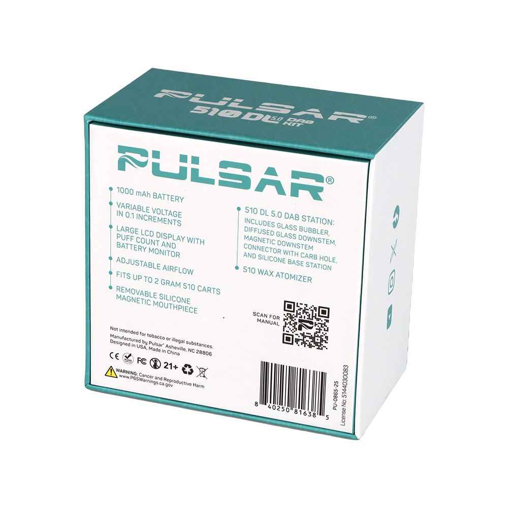 Pulsar DL 5.0 Bubbler D•a•b Kit with Wa.x A.tom.izer - 1000mAh / Black