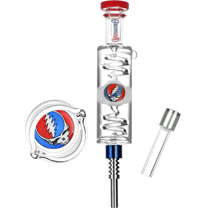 Grateful Dead x Pulsar Steal Your Face Glycerin Glass Dab Straw - 8.5"