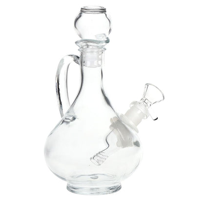 SeshGear Rounded Vintage Glass Water Pipe - 7.75" / 14mm F / Clear