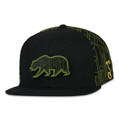 Grassroots Digital Labyrinth Black Snapback Hat