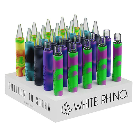 White Rhino Pyrex Chillum To Straw - 5" / 25ct