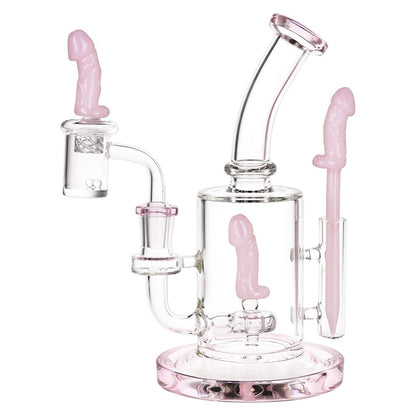 SeshGear Danger Noodle Glass Dab Rig Set - 8.25" / 14mm F