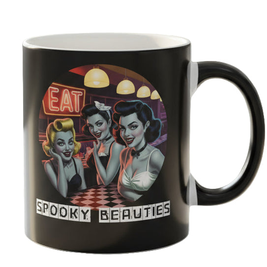 Spooky Beauties EAT Retro Diner Pin-Ups - Color Changing Mug