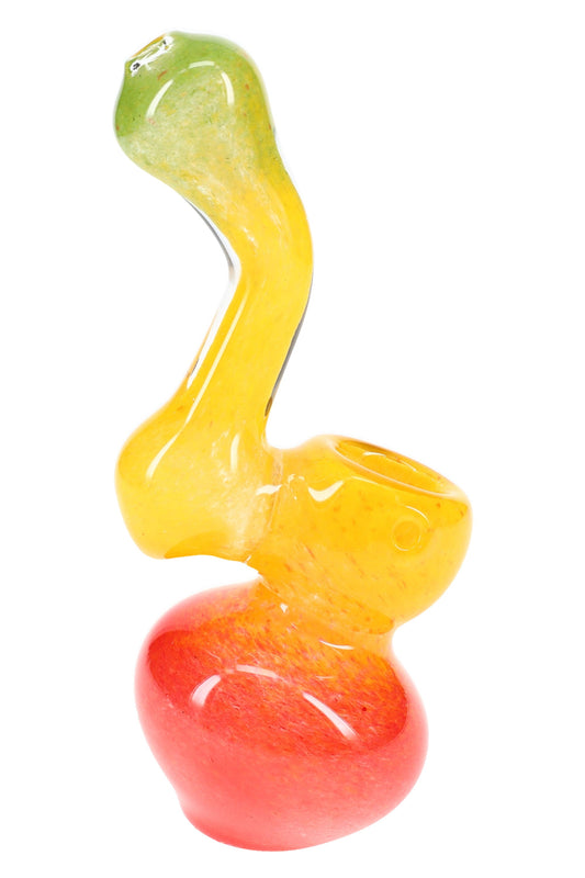 Rasta Frit Sherlock Glass Bubbler “Sunset Sway” – 5½″