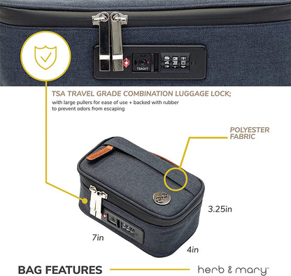 Herb & Mary | Smell Proof Accessories Storage Stash Case w/Integrated Combo Lock (Small)