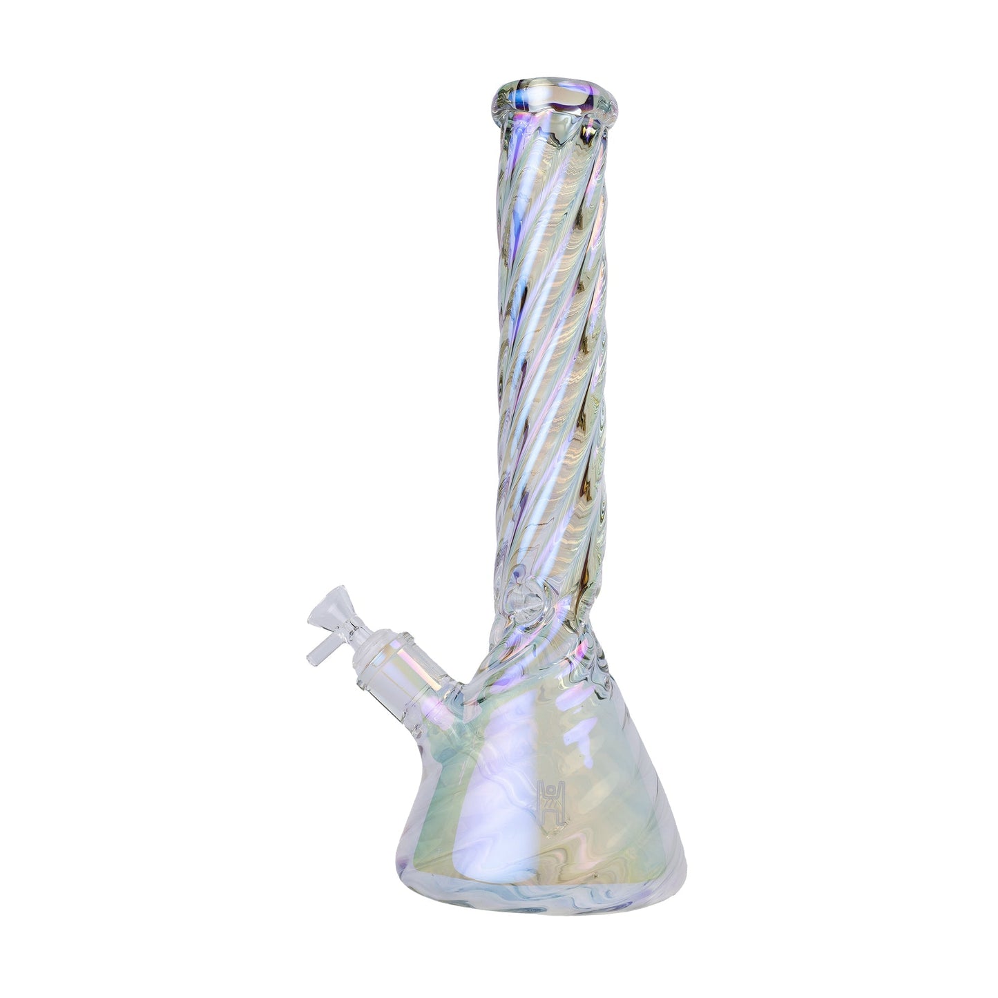 Human Grade Twisted Iridescent Beaker Water Pipe
