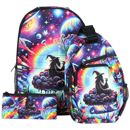 Colorful Designs Backpack & Zipper Pouch 3-Piece Set - 11"x17"