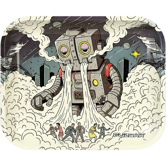 Pulsar Metal Rolling Tray - Attack of the Dope Bot / 13"x 11"