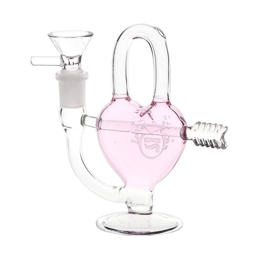 Pulsar Arrow Heart Glass Water Pipe - 5" / 14mm F