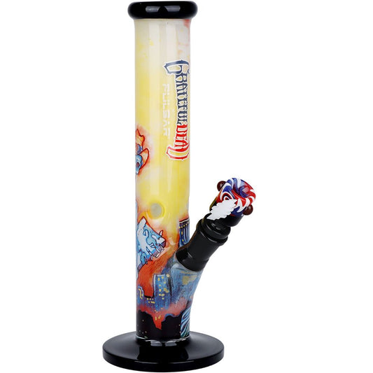 The Grateful Dead x Pulsar Inside Print Straight Tube Glass Water Pipe | 11.25" | 14mm F