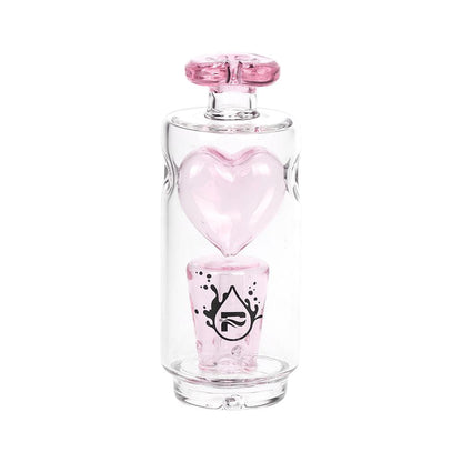 Pulsar Love Machine Puffco Peak/Pro Glass Bubbler Attachment - 4.75" - Pink Heart