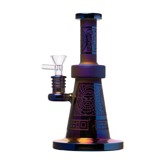 Human Grade Aztec (Sandblasted) Glass Water Pipe