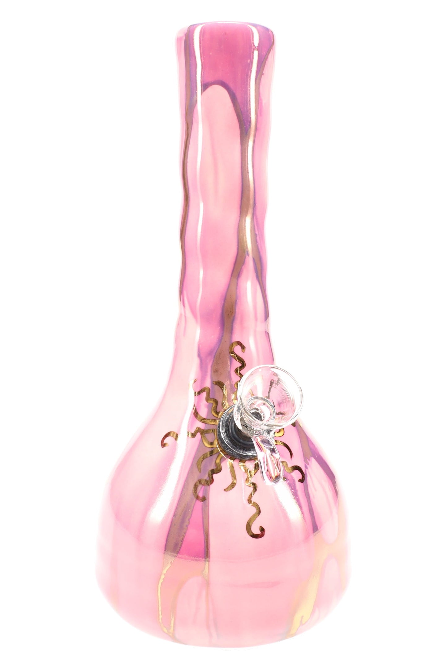 Ancient Creations 9″ Gold Sunburst Ceramic Beaker Bong