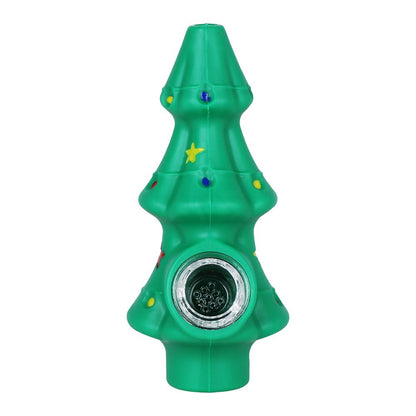 5CT BUNDLE - Christmas Tree Silicone Hand Pipe - 4.9"